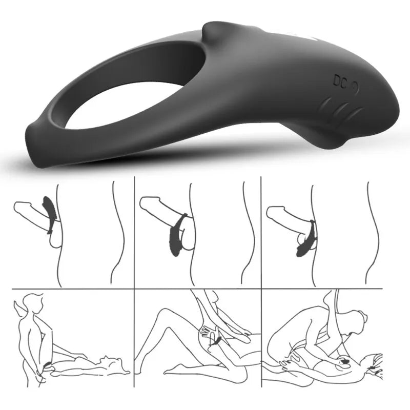 Anneau Pénien Vibrant Silicone Étanche Rechargeable