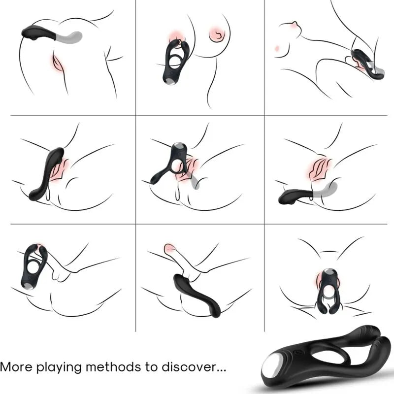Cockring Vibrant Étanche En Silicone Médical