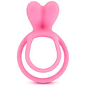 anneau rose pénien double circonférence enveloppant testicules oreilles stimulantes clitoris diamètre 3cm sans phtalates confortable sûr prolongation plaisir