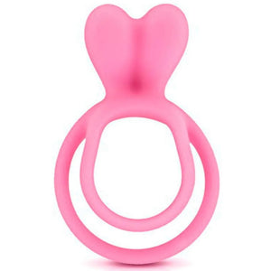 anneau rose pénien double circonférence enveloppant testicules oreilles stimulantes clitoris diamètre 3cm sans phtalates confortable sûr prolongation plaisir