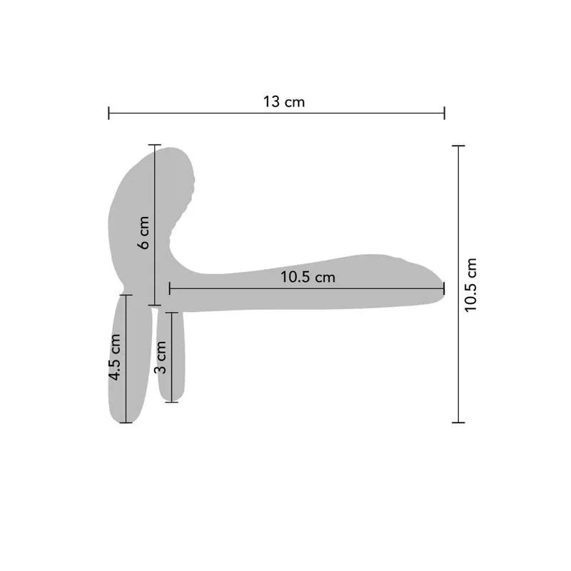 Anneau vibrant Xocoon gris, forme ergonomique, dimensions 13x10,5 cm, stimulation clitoridienne et pénienne pour couples.