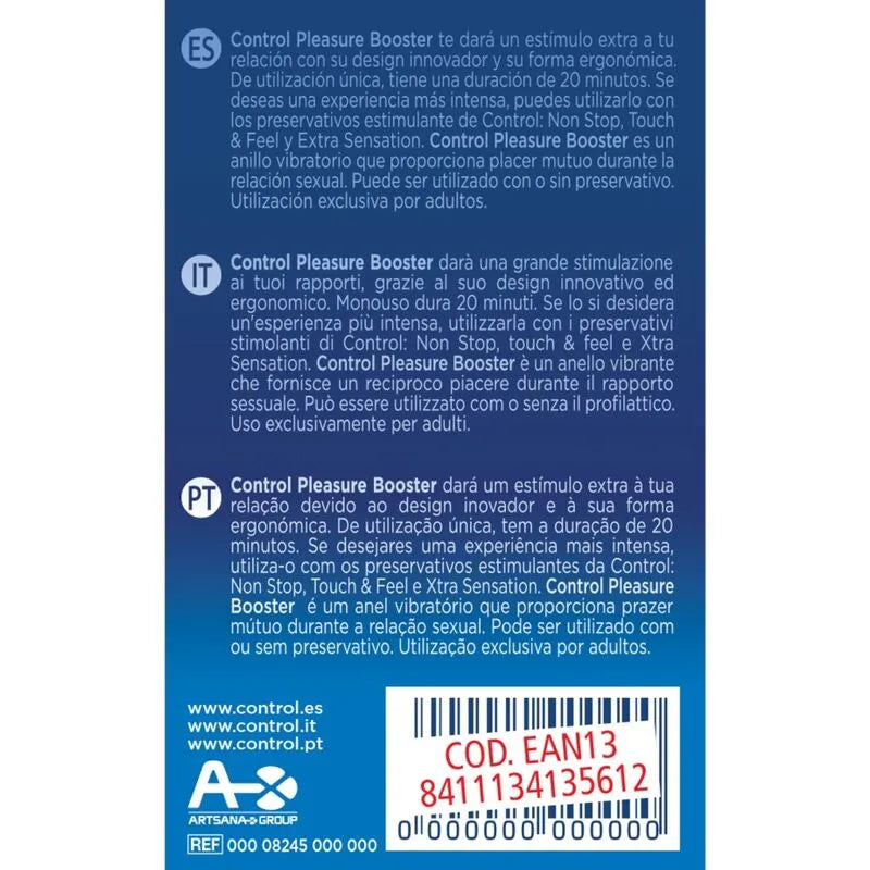 Anneau vibrant silicone bleu avec tête stimulante et pointes, design ergonomique pour plaisir accru, matériau doux.