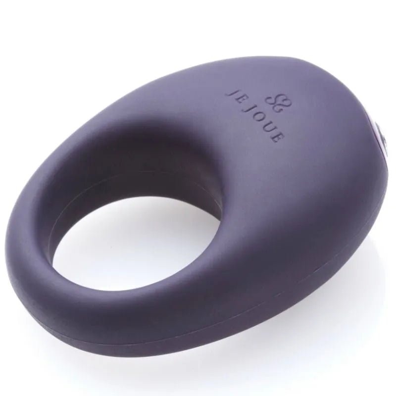 Anneau vibrant violet Je Joue pour couples, design ergonomique, moteur basse fréquence, plaisir partagé.