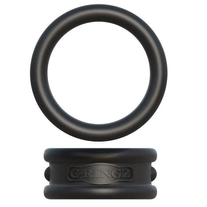 Anneaux de silicone noirs larges pour érections durables, confortables et sans phtalate, améliorant performance et intensité.