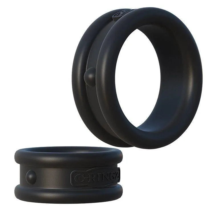 Anneaux de silicone noirs larges pour érections durables, confortables, sans phtalate, amélioration des performances.