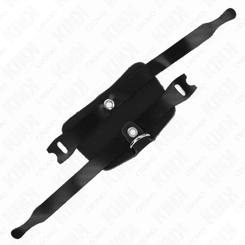 Anneaux péniens BDSM en cuir noir ajustable avec boutons-pression, design élégant et confortable pour jeux intimes.