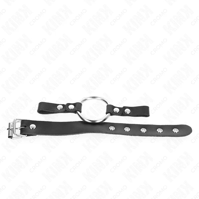 Anneaux péniens BDSM en cuir noir ajustable avec boucle métallique, style sophistiqué et fonctionnel pour expériences kink.