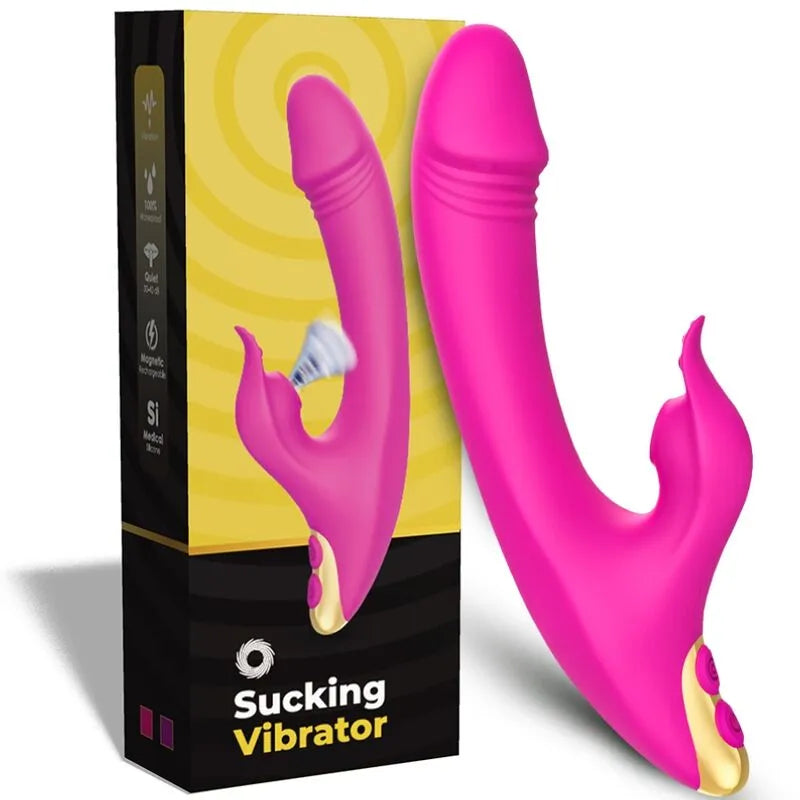 Appareil d'aspiration clitoridienne étanche en silicone médical, 9 modes, couleur rose, stimulation personnalisée.