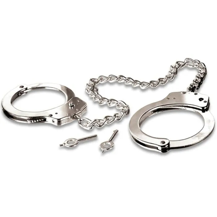 Attaches de bondage en acier inoxydable avec double verrouillage, chaîne robuste, clés incluses, finition argentée brillante.