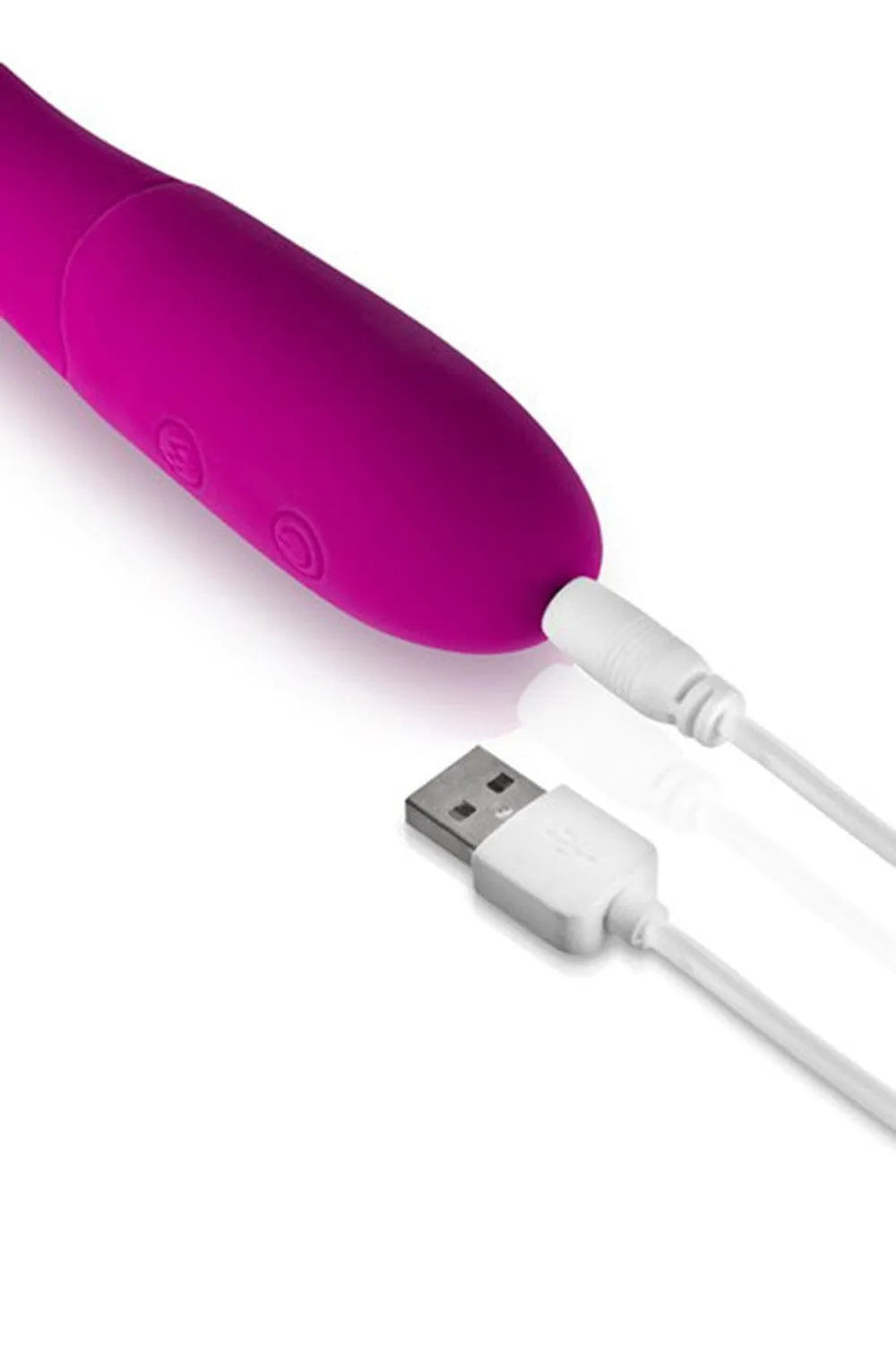 Vibromasseur rabbit rose rechargeable USB, tête large, silicone sans phtalate, 10 modes vibration, design élégant.