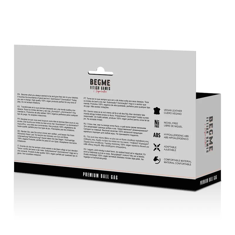 Bâillon Bdsm Cuir Vegan Respirant Rouge