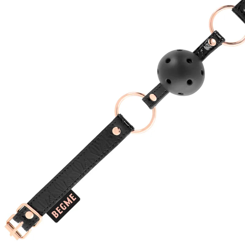 Bâillon Bdsm Cuir Vegan Respirant Rouge