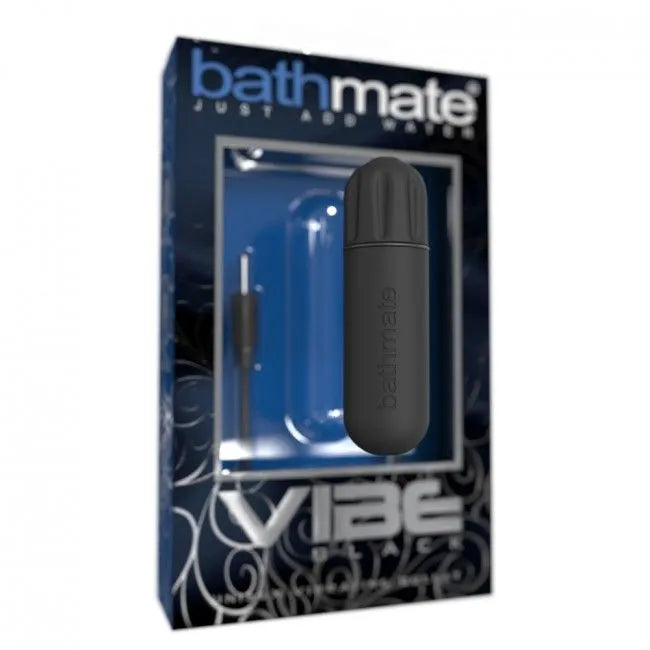 Balle vibrante noire pour hydrothérapie, rechargeable USB, dans un emballage bleu et noir avec logo visible.