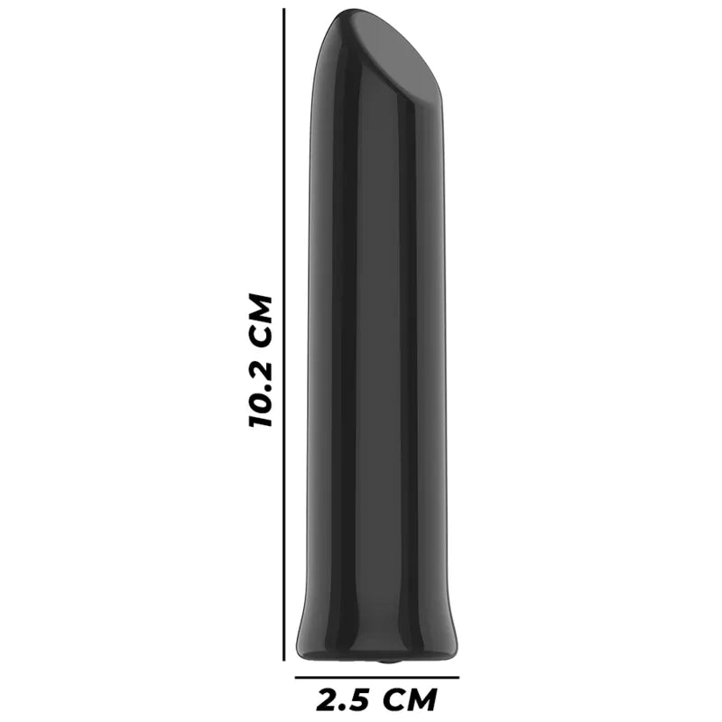 Balle vibrante violette en silicone étanche, compacte, 10,2 cm de long, 2,5 cm de diamètre, design discret et élégant.