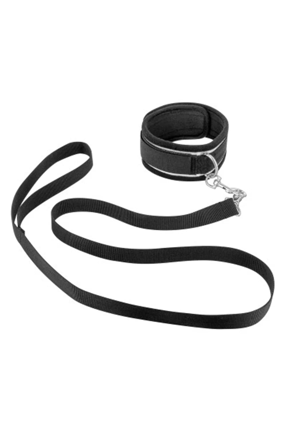 Barre d'écartement BDSM noire avec menottes ajustables, collier et laisse détachables, idéale pour le bondage.