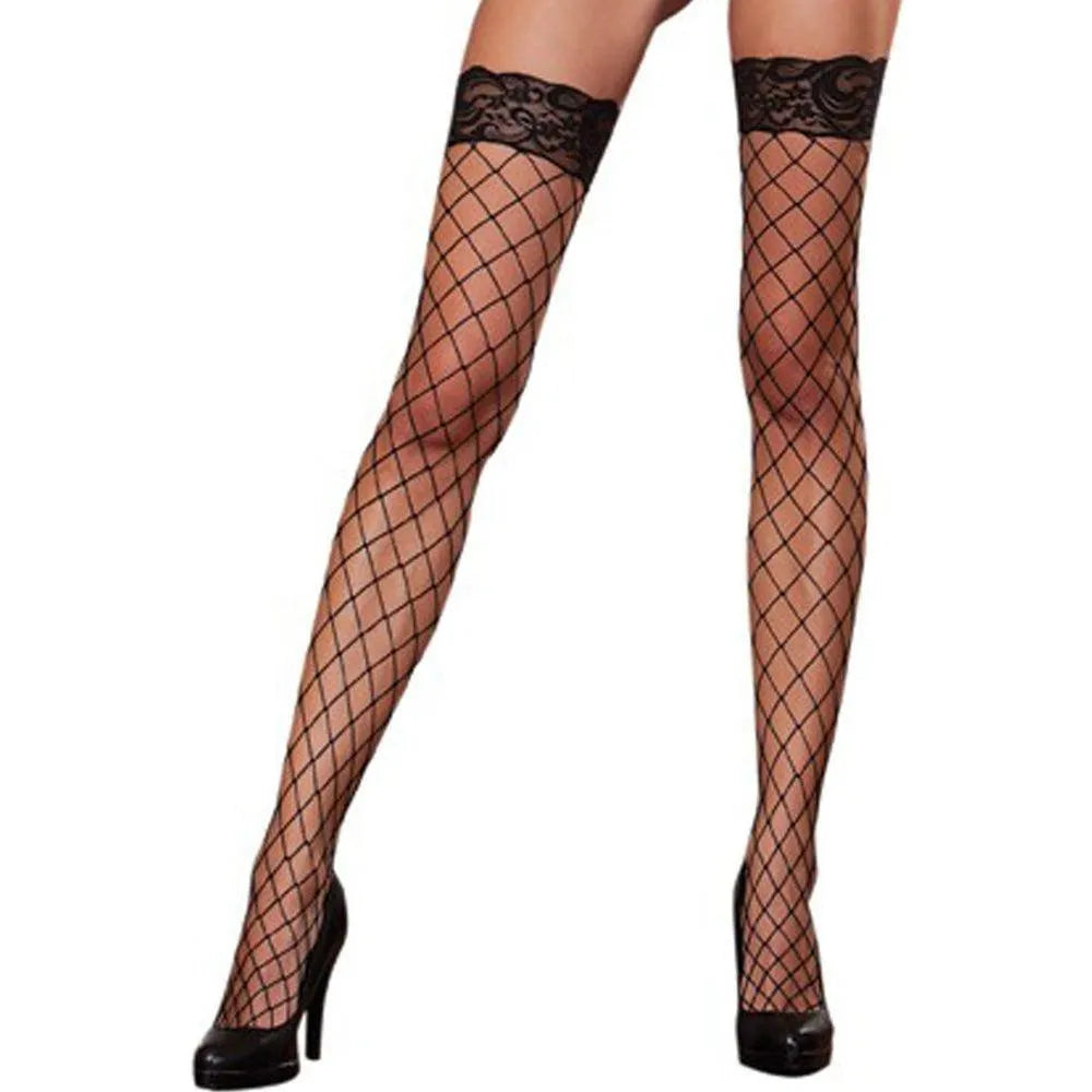 Bas Noir Autofixant Femme