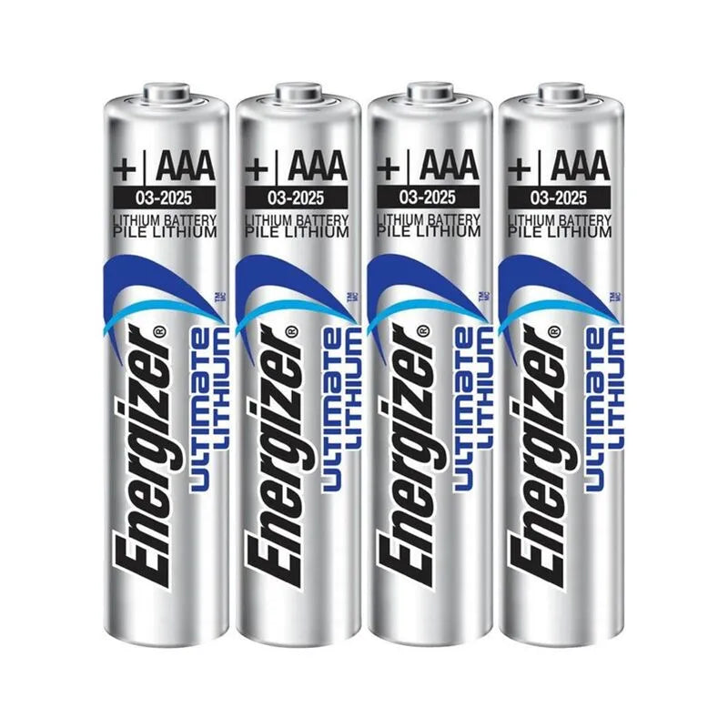 Batteries lithium AAA haute technologie, 1250 mAh, 1,5 V, couleur argentée, performance longue durée.