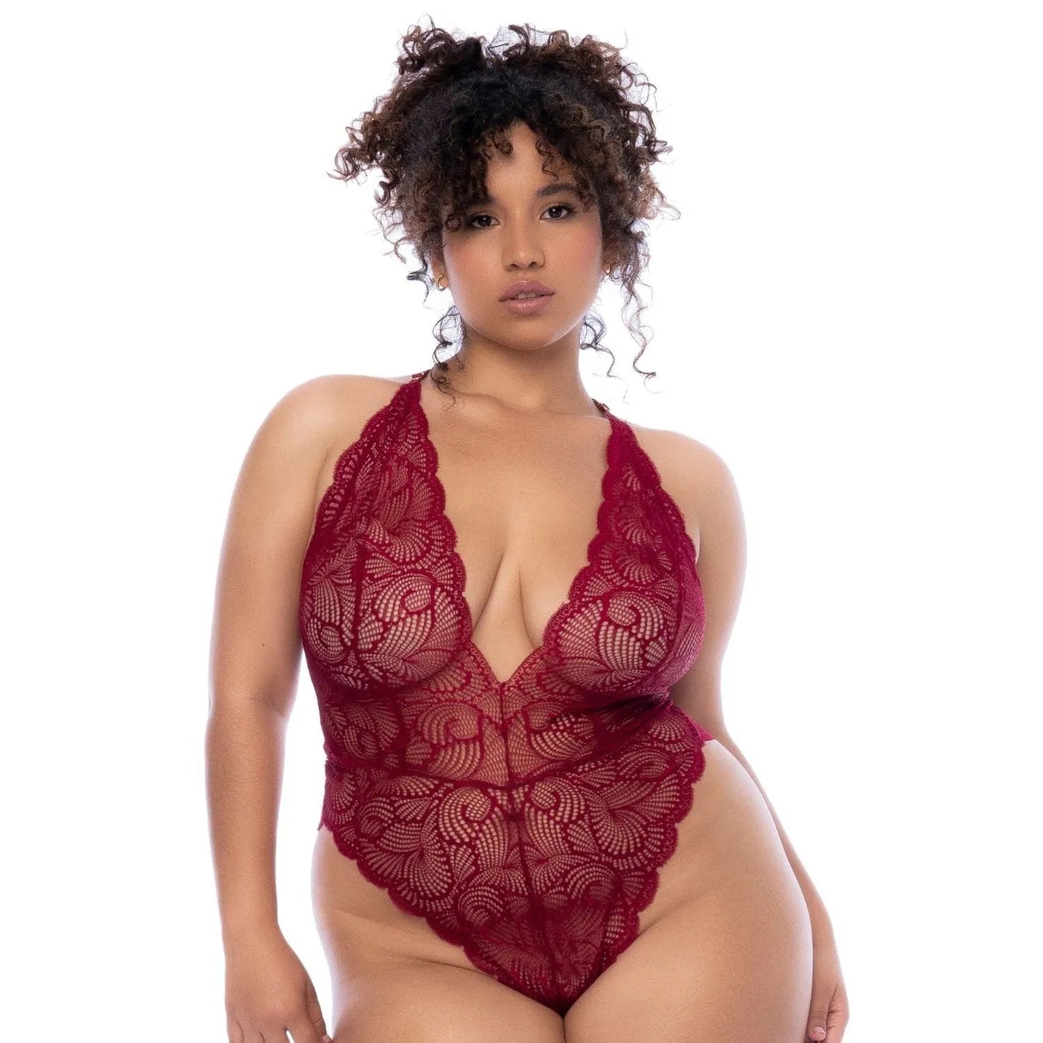 Body En Dentelle Ondulée Dos Ouvert Femme.