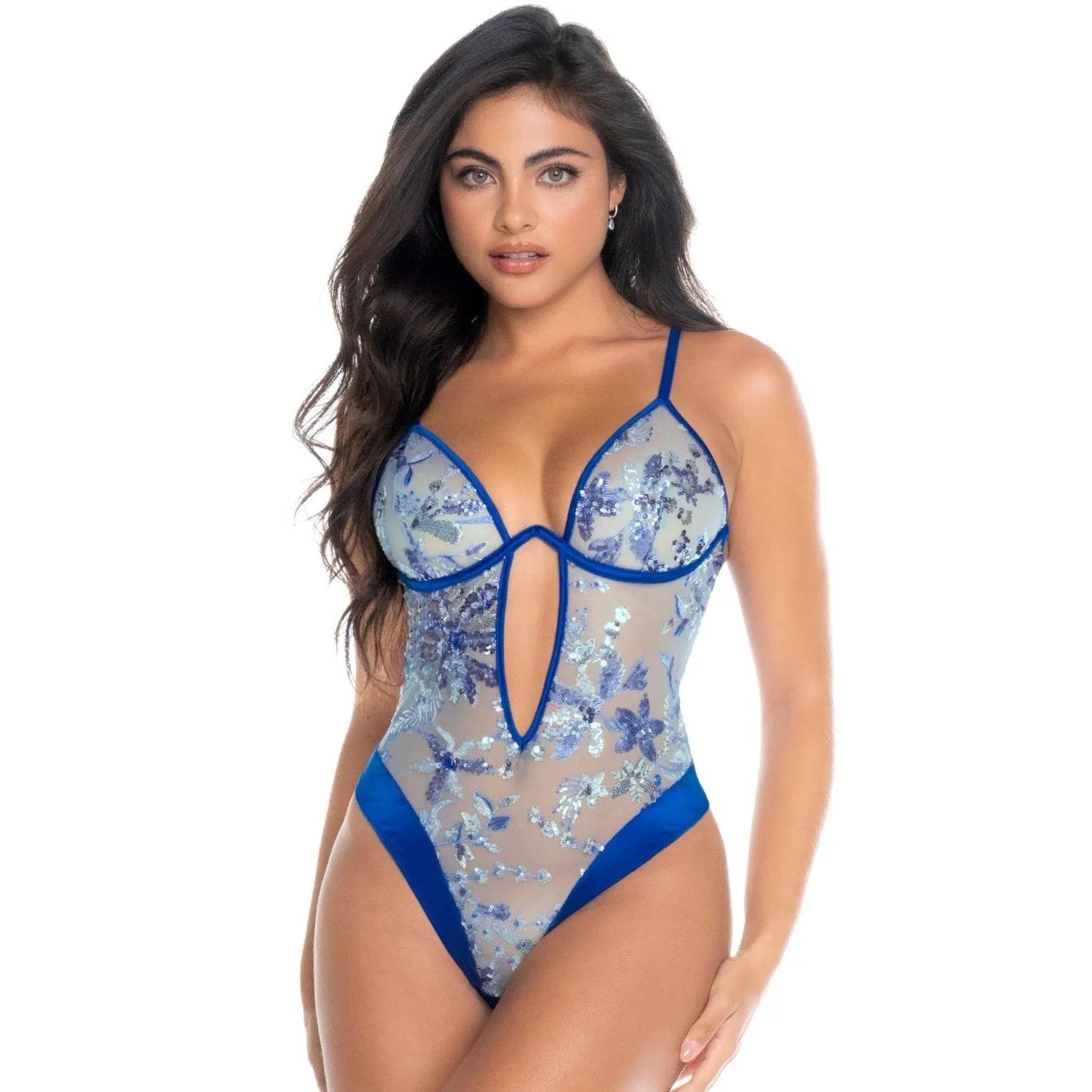 Body Féminin En Maille Brodée De Sequins