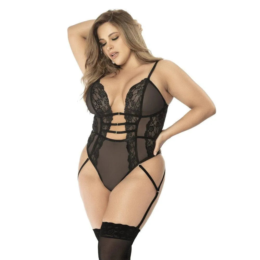 Body String Grande Taille Dentelle Noire Luxe