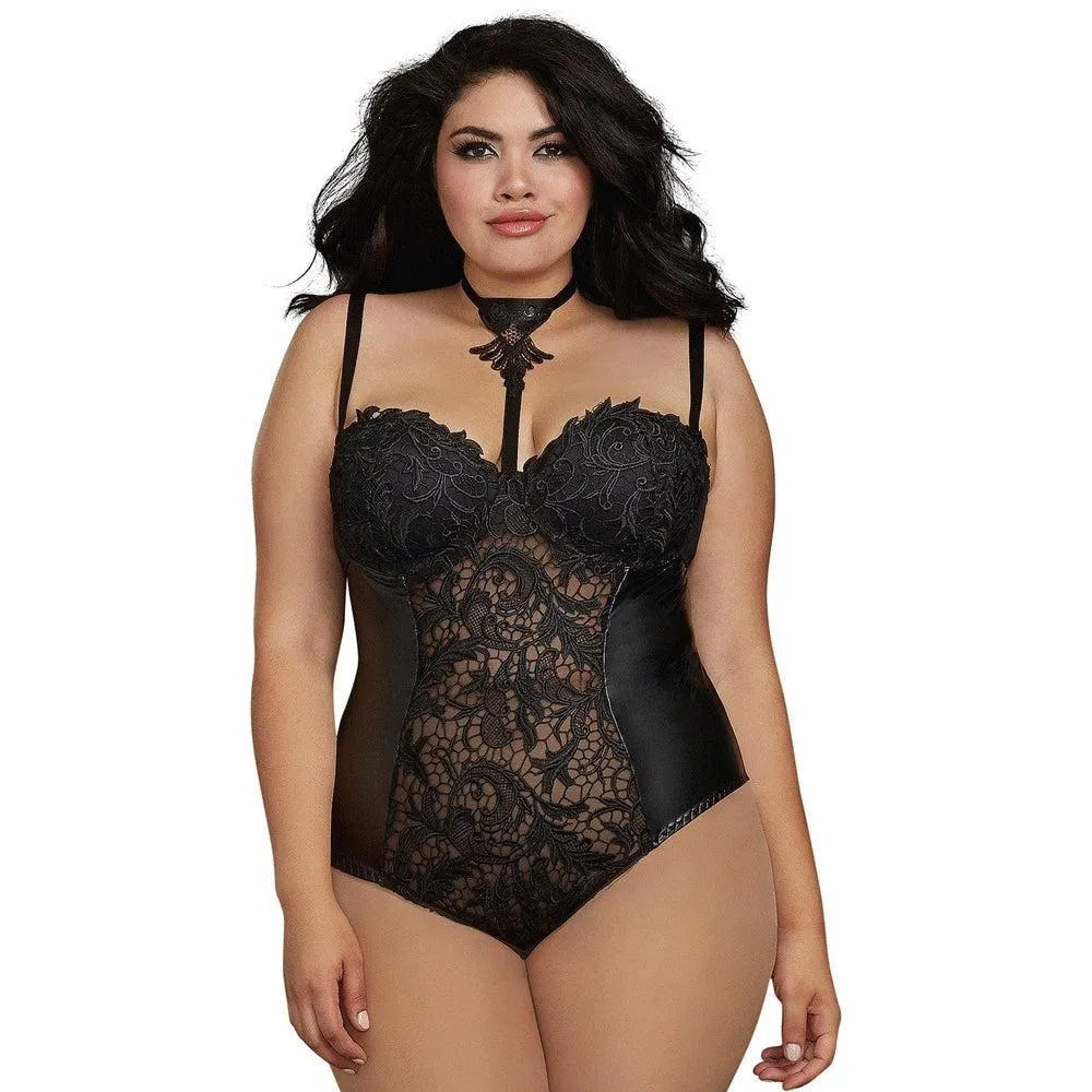 Body String Grande Taille En Dentelle Noire