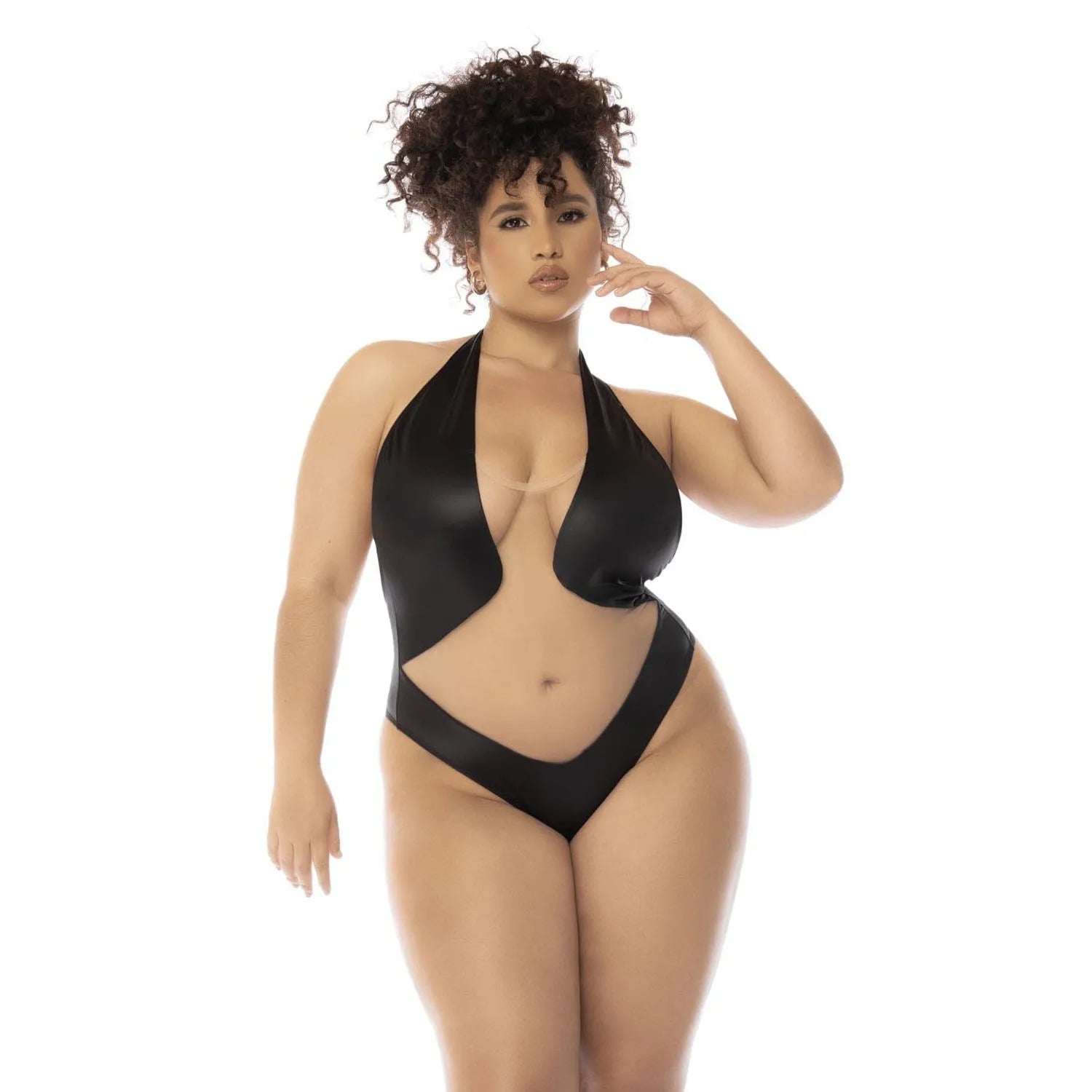 Bodystring Grande Taille Résille Effet Cuir