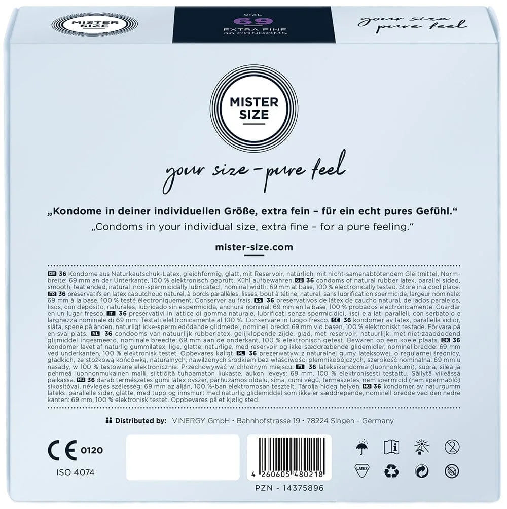 Boîte de 36 préservatifs latex transparents norme CE, emballage bleu, texte en noir, pour sécurité et confort optimal.