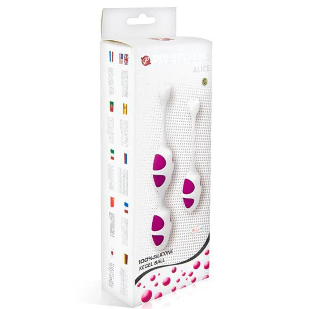 Boule de Geisha Pretty Love Alice, rose et blanche, texture douce, sans phtalate, pour raffermir le plancher pelvien.