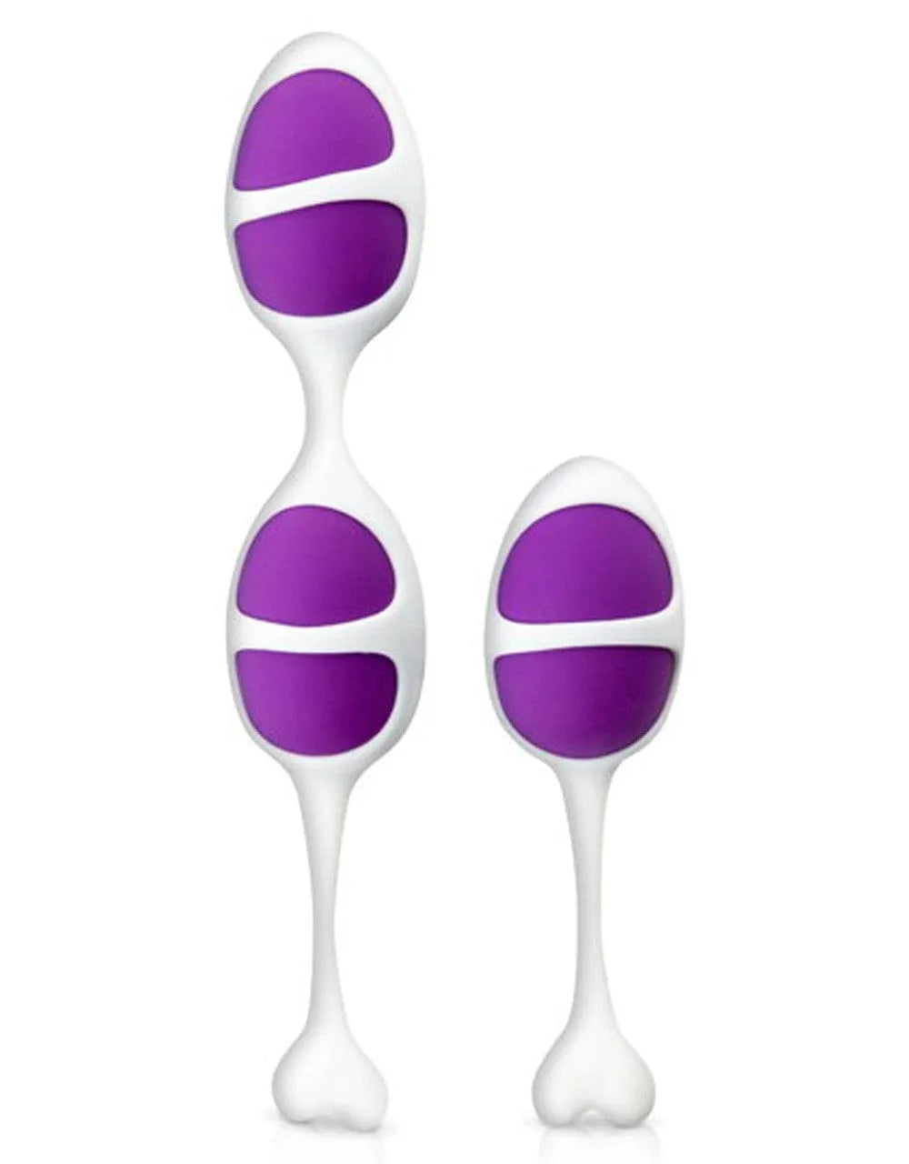 Boules de Geisha violettes et blanches, texture douce, mono et double, pour raffermir le plancher pelvien.