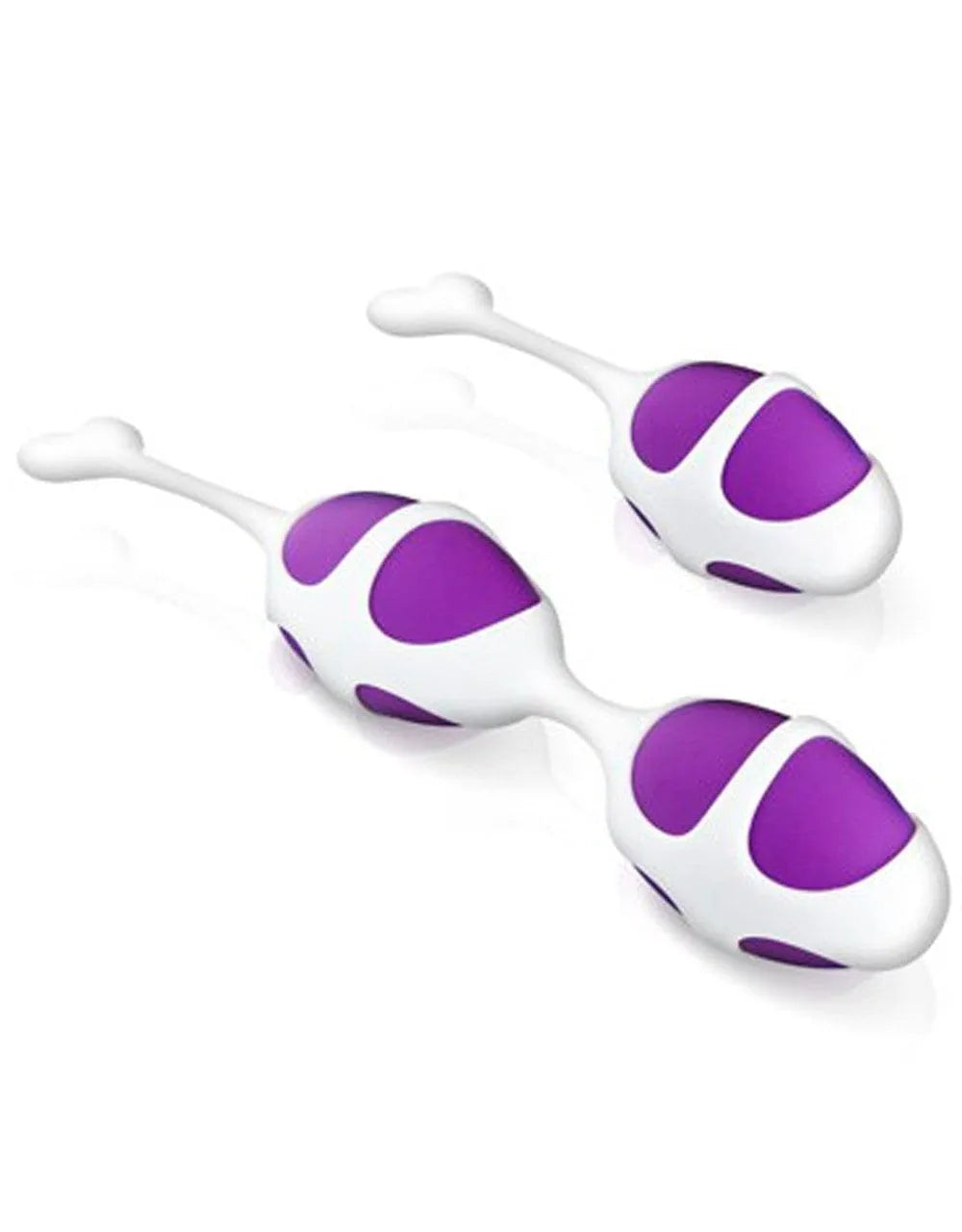 Boule de Geisha Pretty Love Alice, violette et blanche, texture douce, mono et double, sans phtalate, 20.5cm.