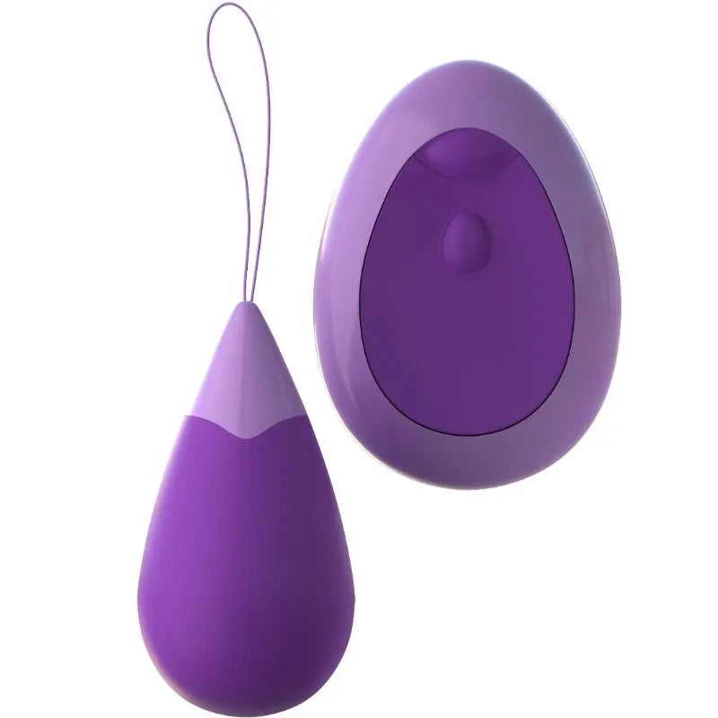 Boule de Geisha vibrante violette avec télécommande assortie, design ergonomique, rechargeable et portable.