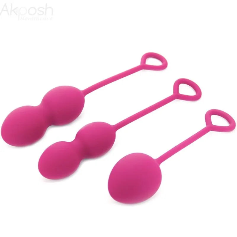 Boules de Geisha bordeaux en ABS-Silicone, forme ergonomique, finition lisse, pour tonification du plancher pelvien.