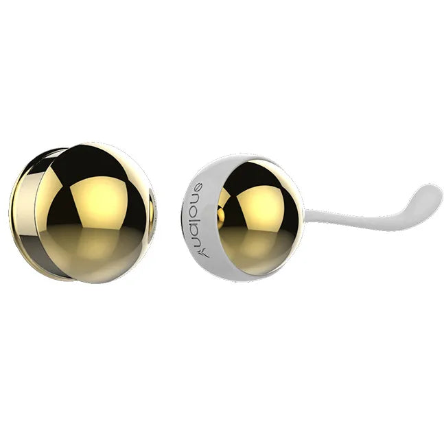 Boules de Geisha Nalone Yani en aluminium doré, forme sphérique, design élégant pour exercices de Kegel.