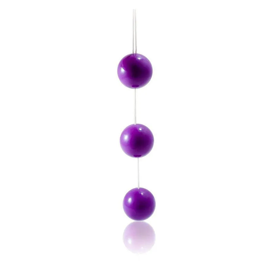 Boules de Geisha lilas en ABS doux, trois sphères ergonomiques sur fil, design élégant pour expérience sensorielle.
