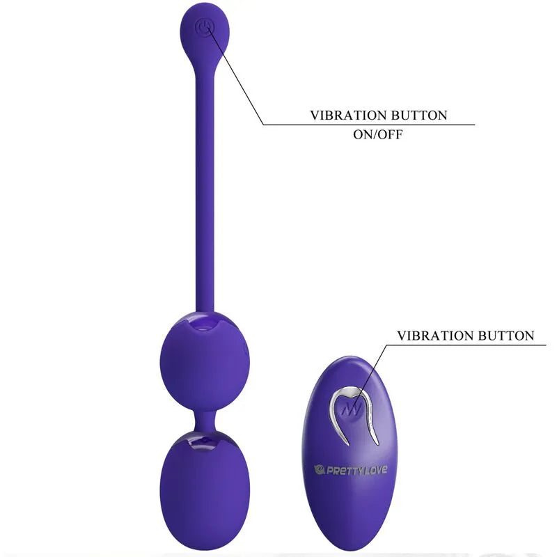 Boules de Geisha violettes en silicone avec télécommande, 12 modes de vibration pour renforcement pelvien et plaisir.