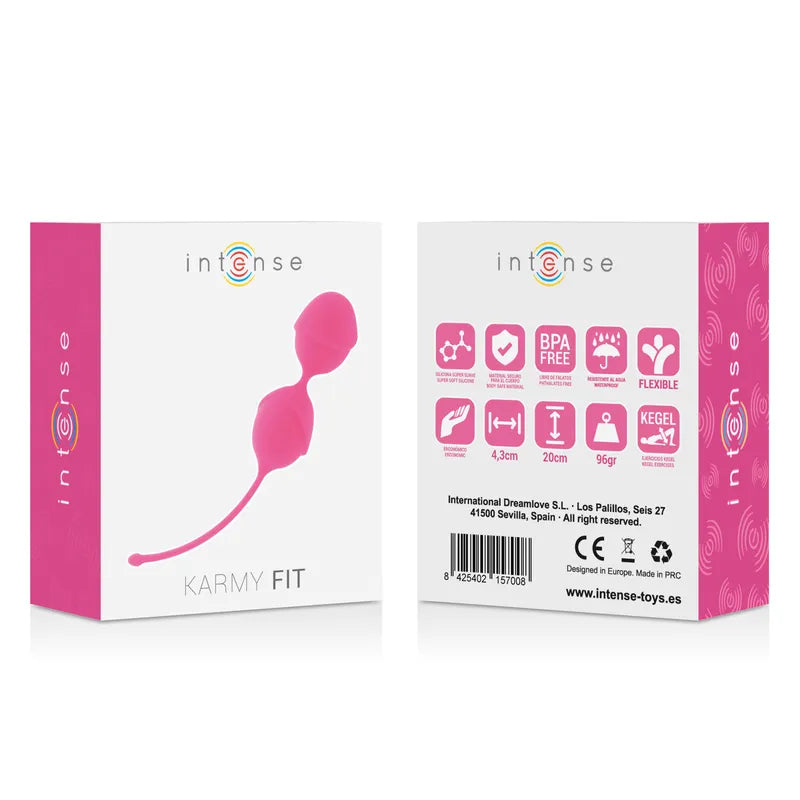 Boules de Kegel roses en silicone médical avec boîte, design ergonomique pour tonifier le plancher pelvien.