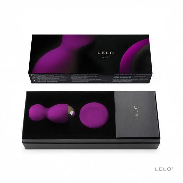 Boules vibrantes violettes en silicone avec télécommande, dans un coffret élégant, pour stimulation du point G.