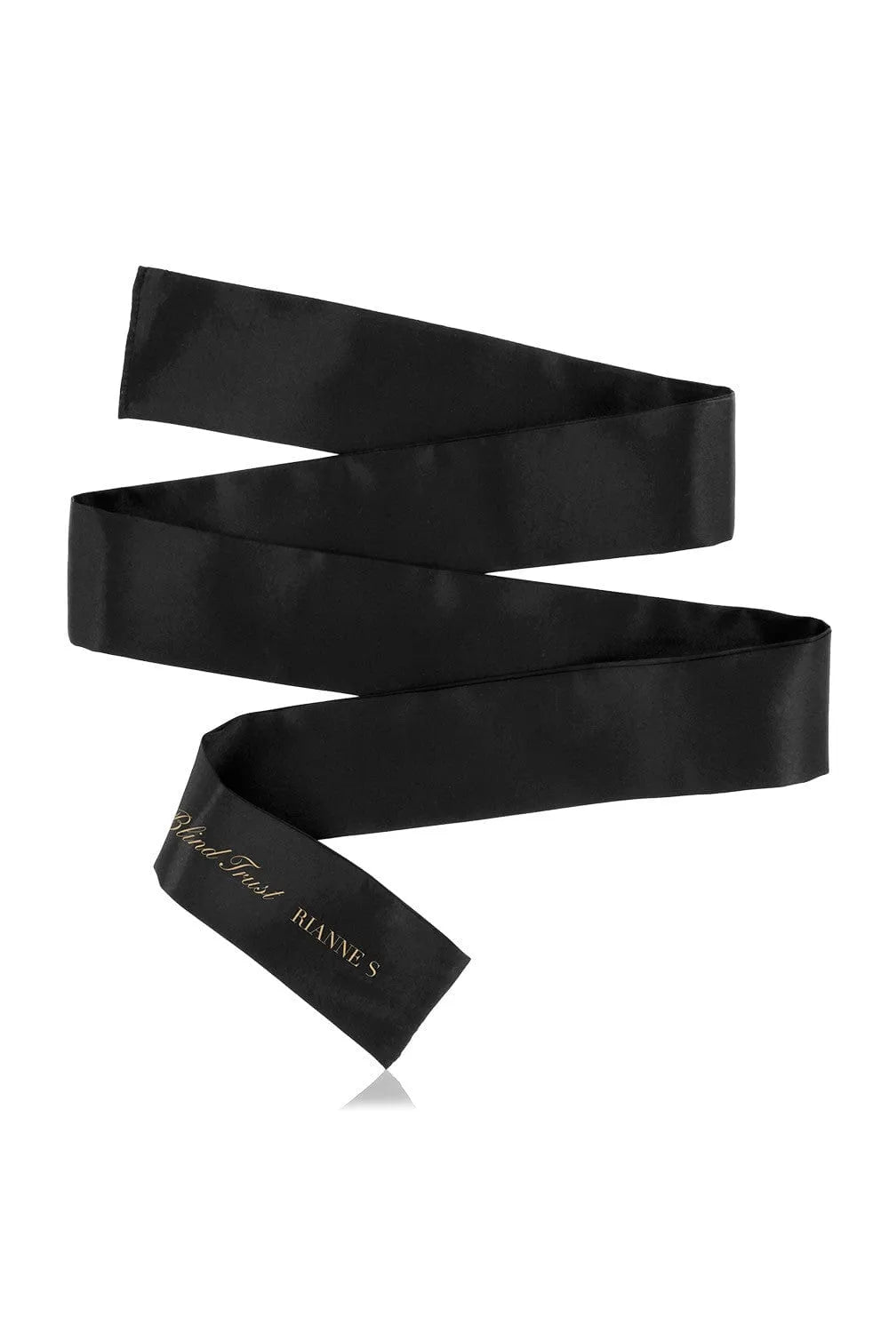 Bandeau en soie noire RIANNE S, élégant et sensuel, pour explorer vos envies avec la Box Erotique trilogie d'Anna.