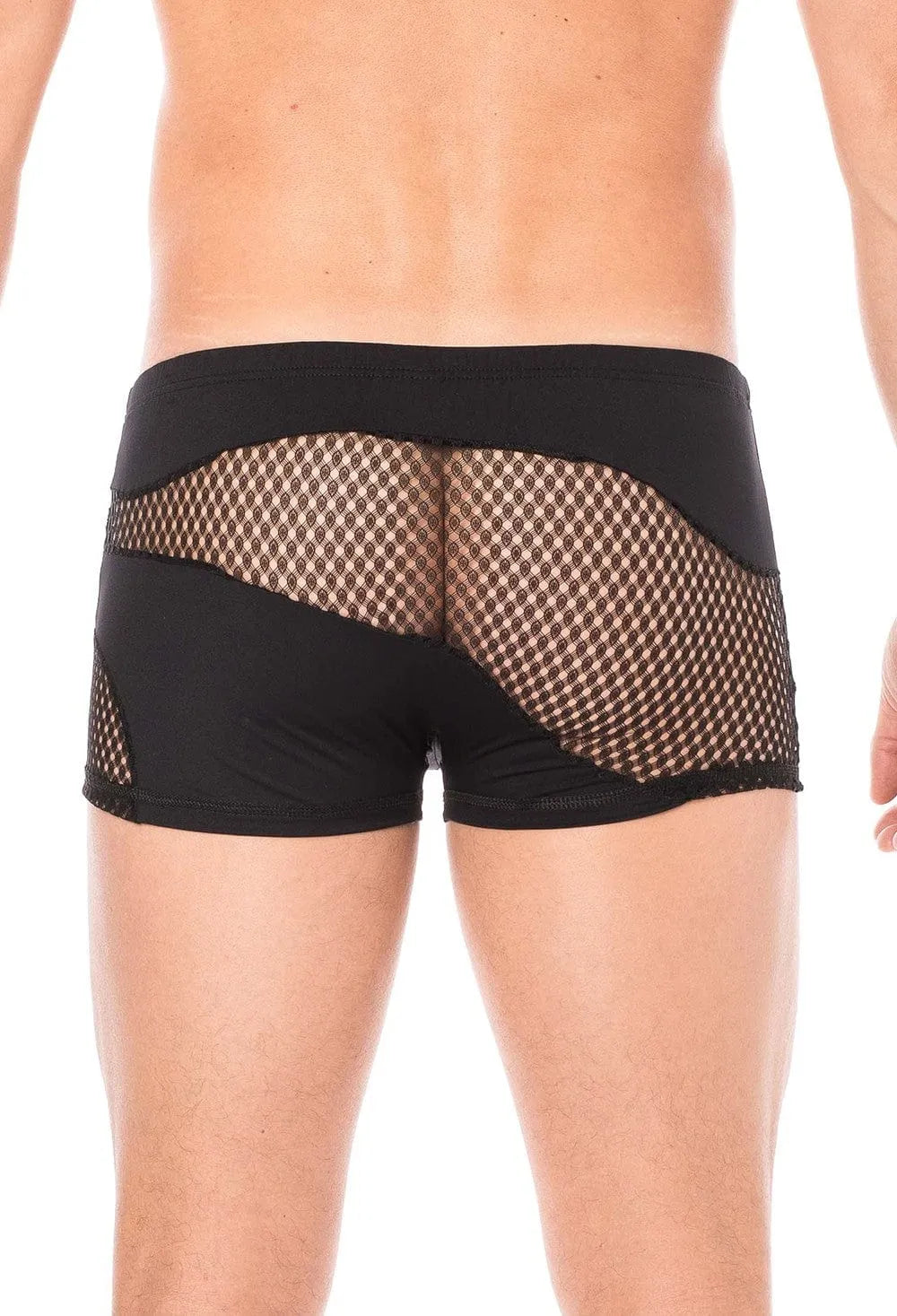 Boxer noir Shade 2 en polyamide et élasthanne, rayures fines, effet opaque et transparent, confort et élégance.