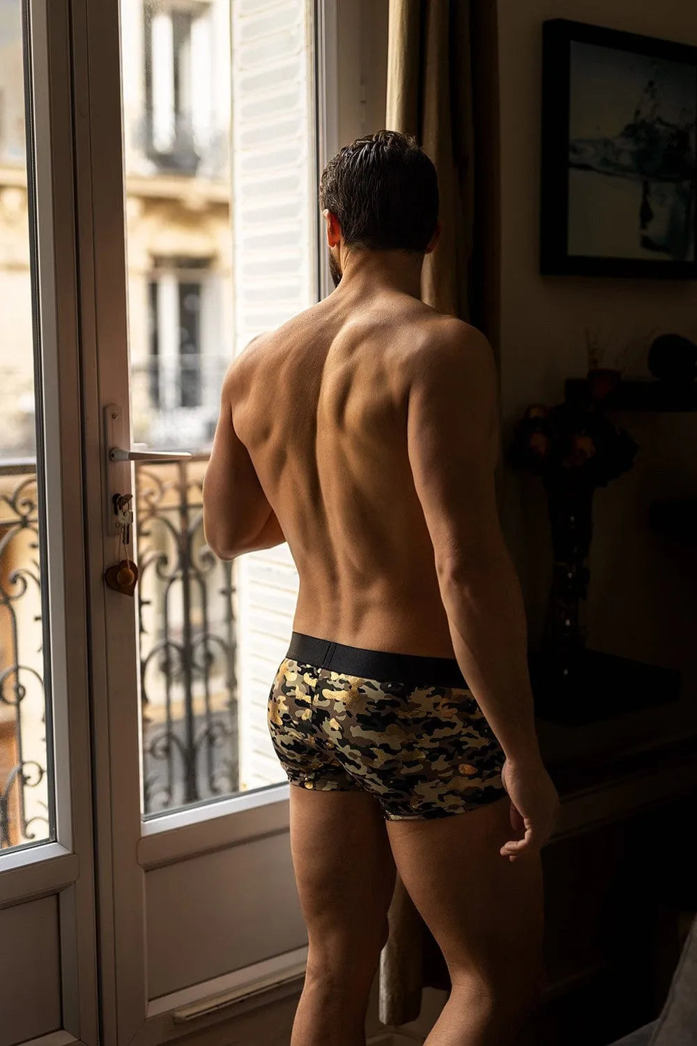 Boxer homme imprimé army ceinture large, Lookme, motif camouflage, ajustement parfait, confort et style moderne.