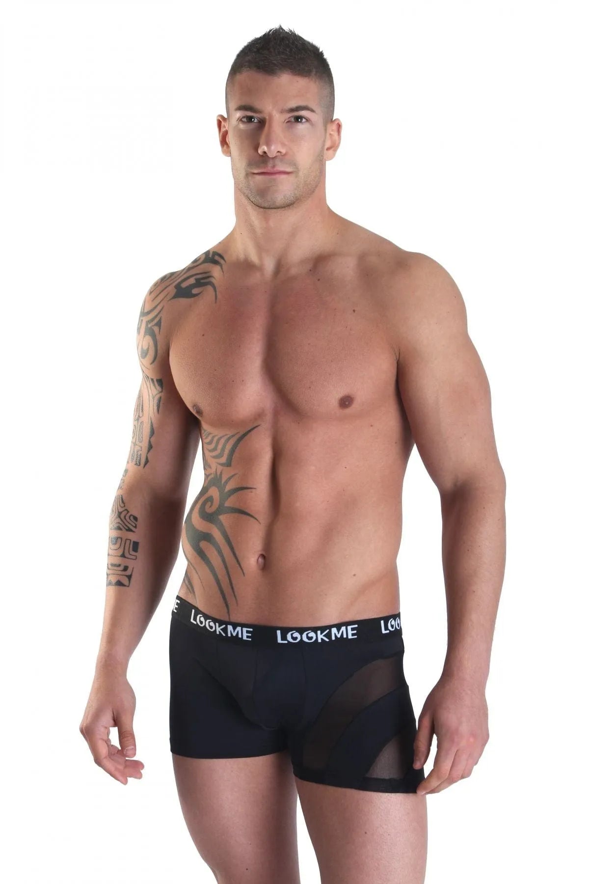 Boxer Rayé Noir Et Blanc Look Me