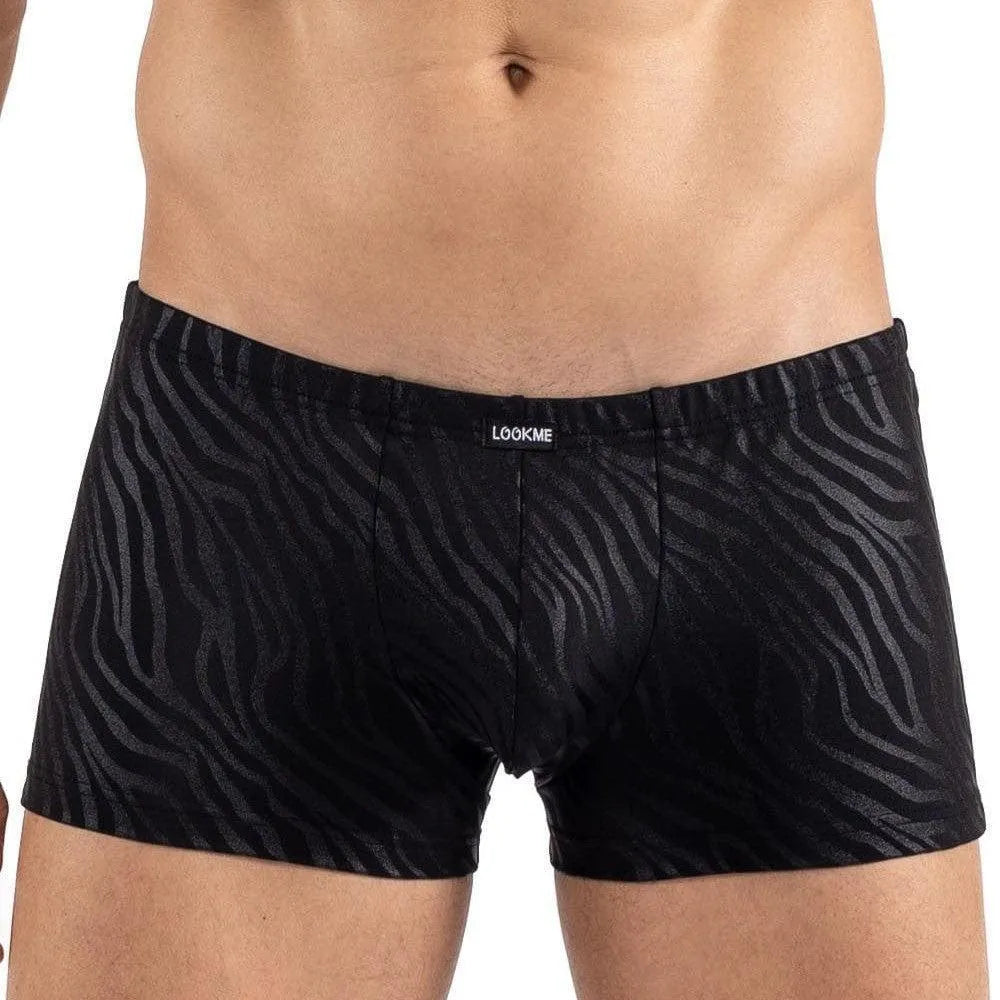 Boxer Zébré Noir Brillant Pour Hommes Audacieux