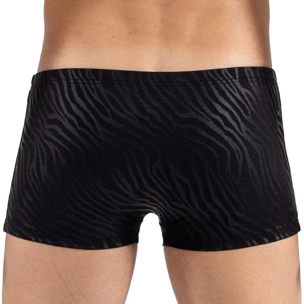 Boxer Zébré Noir Brillant Pour Hommes Audacieux