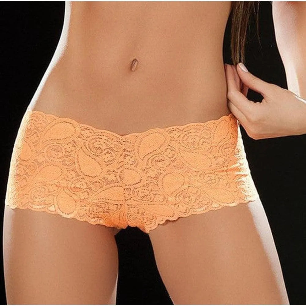 Boyshort En Dentelle Réfléchissant Lumière Noire