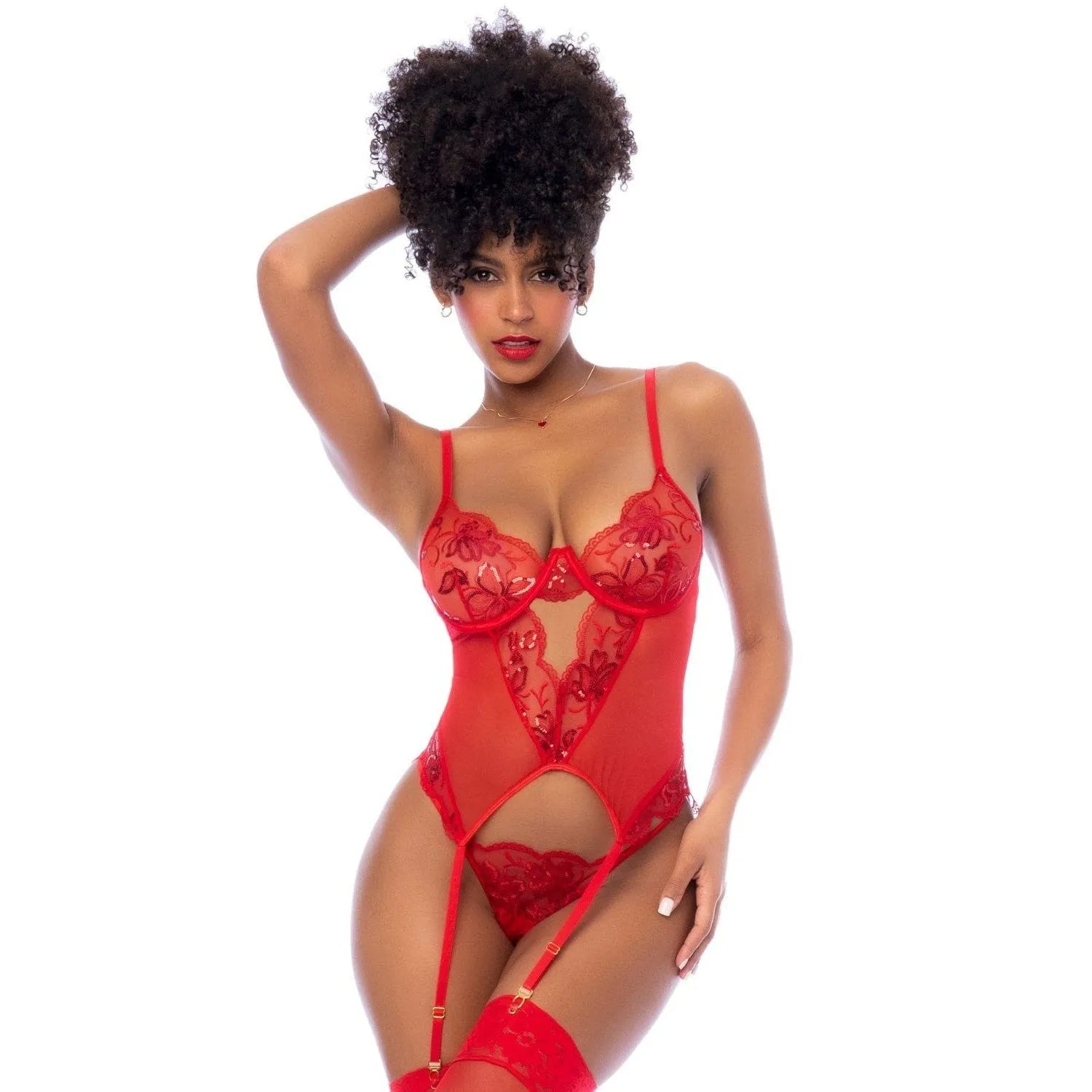 Bustier À Armatures En Maille Brodée De Paillettes