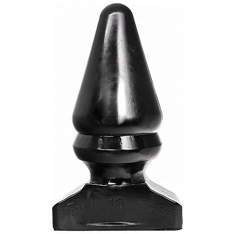 Buttplug conique noir en PVC hypoallergénique, surface lisse, base large pour sécurité et confort optimal.