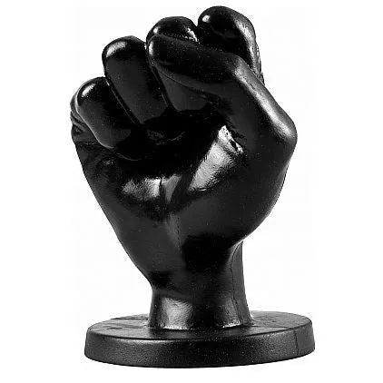 Buttplug noir en forme de poing, hypoallergénique, imperméable, pour sensations intenses et confort optimal.