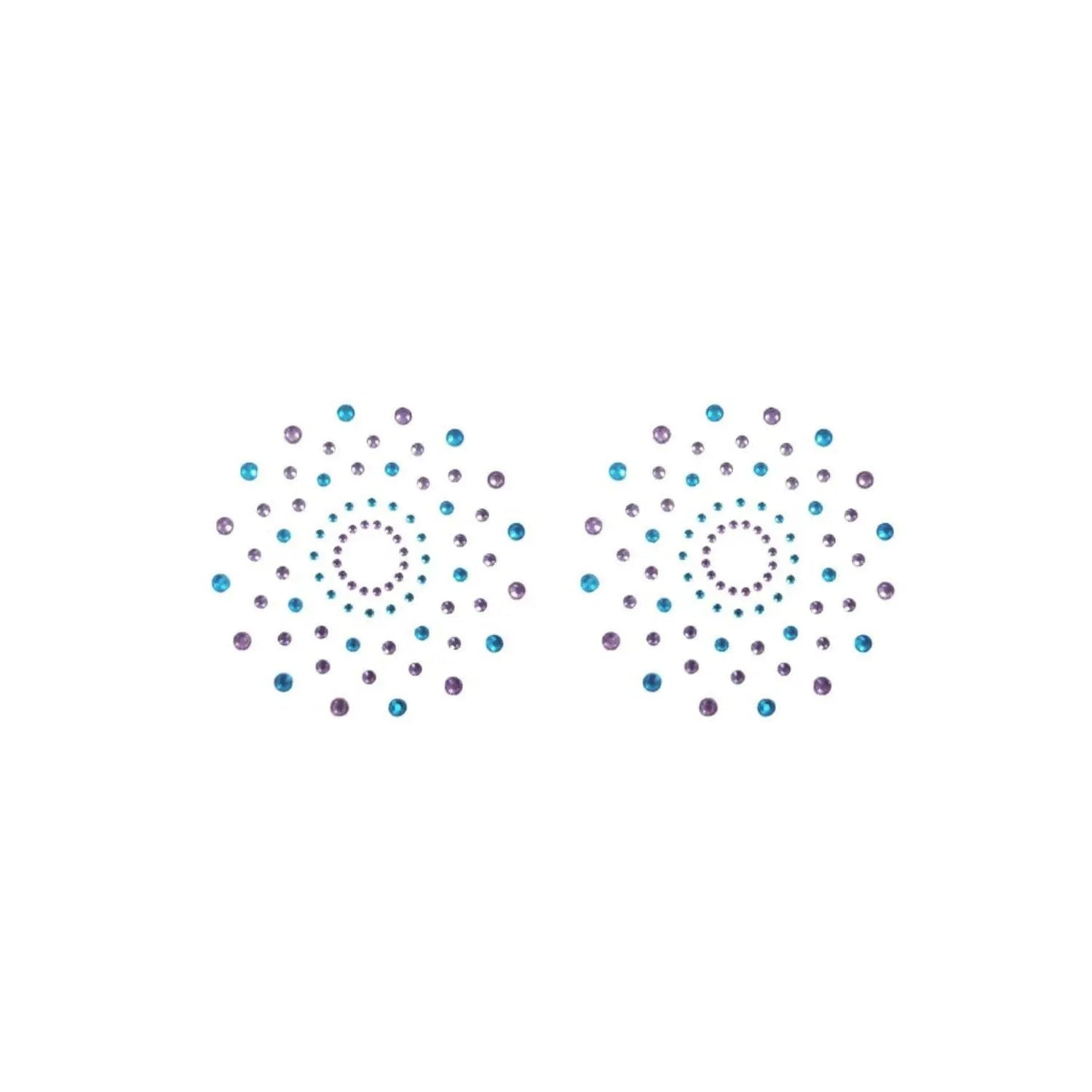 Cache-Tétons Adhésifs Réutilisables Strass Bleu Violet