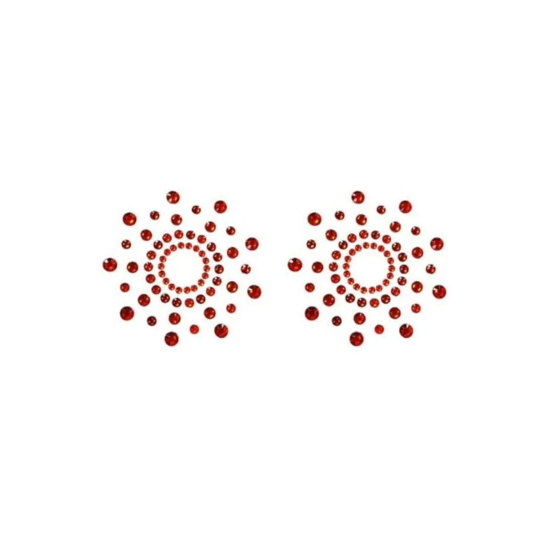 Cache-Tétons Réutilisables Strass Rouges