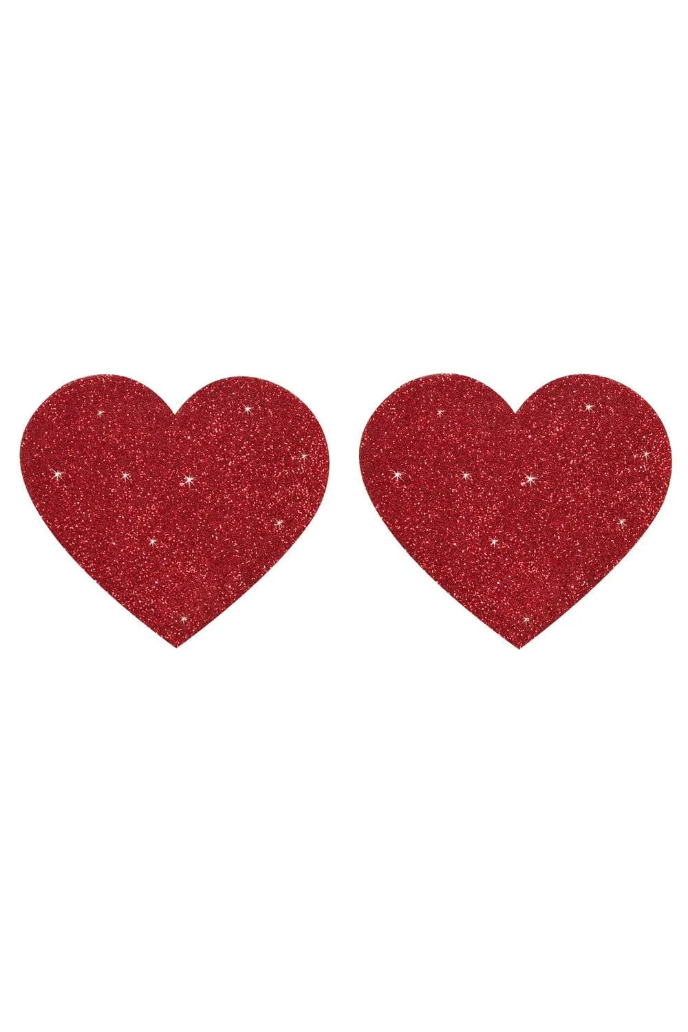 Cache Tétons Rouges Cœur Scintillants